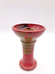 Smoke Station Hookah Red Shika Glazed Egyptian Clay Bowl