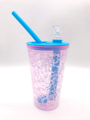Smoke Station Water Pipe Blue Silicone Cup To-Go Water Pipe