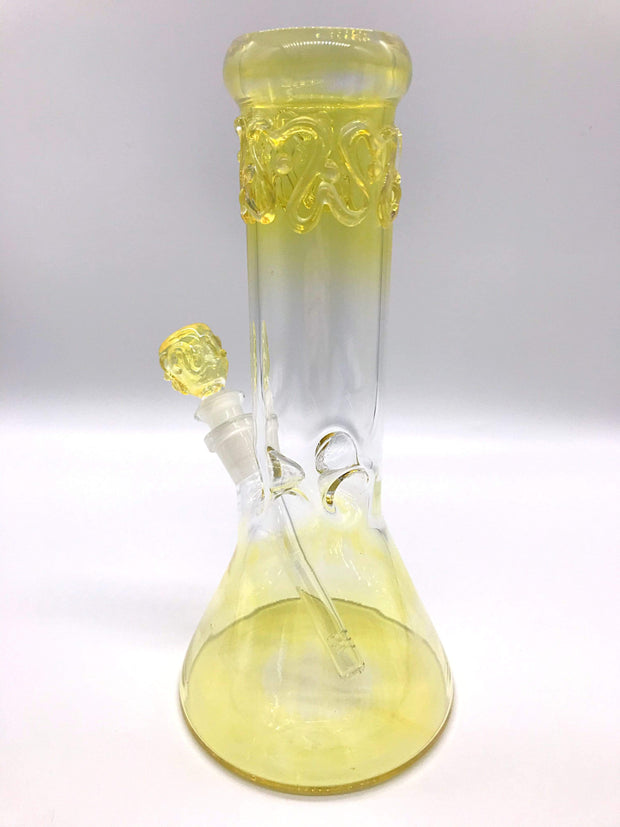 Smoke Station Water Pipe Silver Fumed Beaker with Ice Catch