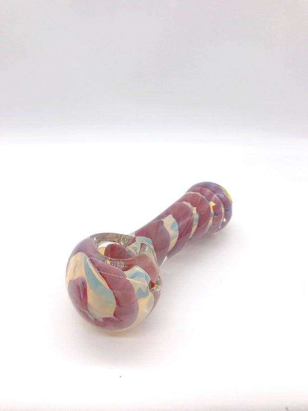 Smoke Station Hand Pipe Purple Silver Fumed Spoon with Ribbon Hand Pipe