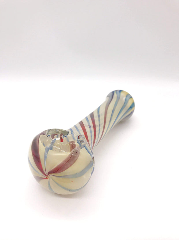 Smoke Station Hand Pipe Blue Silver Fumed Wrap Spoon Hand Pipe