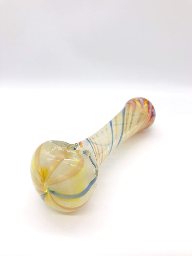 Smoke Station Hand Pipe Cream Silver Fumed Wrap Spoon Hand Pipe