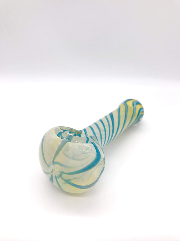 Smoke Station Hand Pipe Teal Silver Fumed Wrap Spoon Hand Pipe