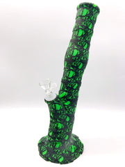 Smoke Station Water Pipe Green Skull Design Silicone Water Pipe