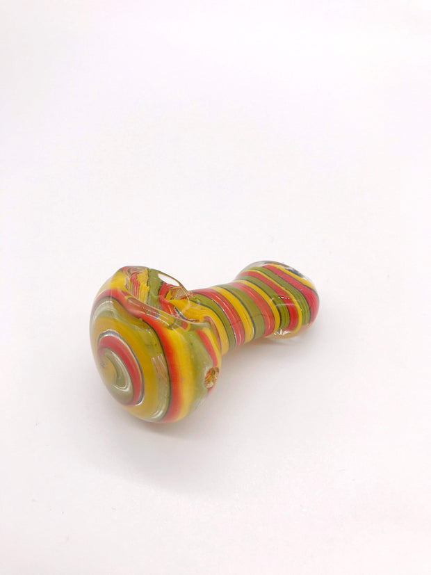 Smoke Station Hand Pipe Rasta Small Spoon with Full-Color Linework Hand Pipe