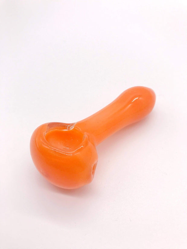 Smoke Station Hand Pipe Orange Solid Color Orange Spoon Hand Pipe