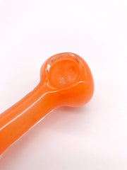 Smoke Station Hand Pipe Orange Solid Color Orange Spoon Hand Pipe