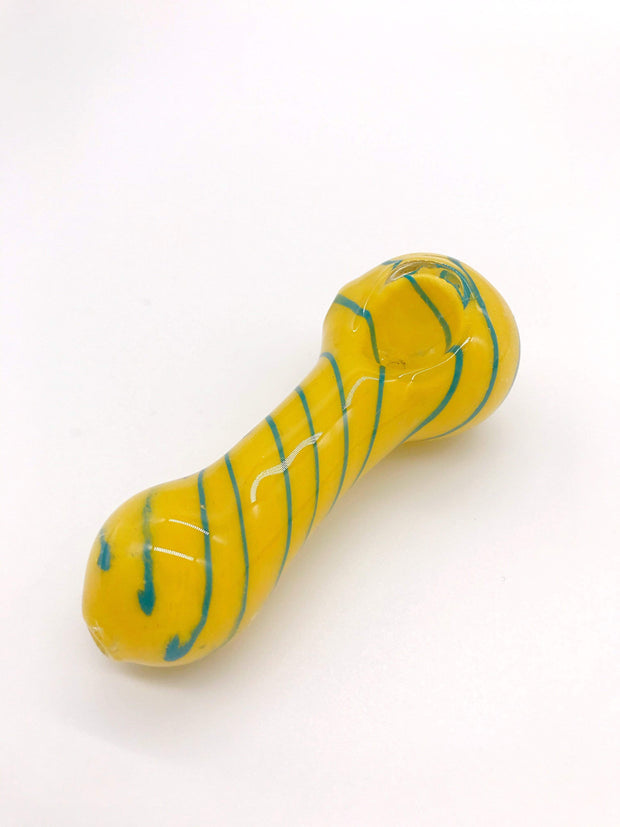 Smoke Station Hand Pipe Solid Color Spoon with Line Wraparound Hand Pipe