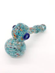 Smoke Station Water Pipe Teal Speckled Bold Color Hammer Bubbler