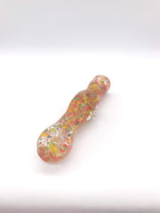 Smoke Station Hand Pipe Orange Speckled Color Chillum Hand Pipe