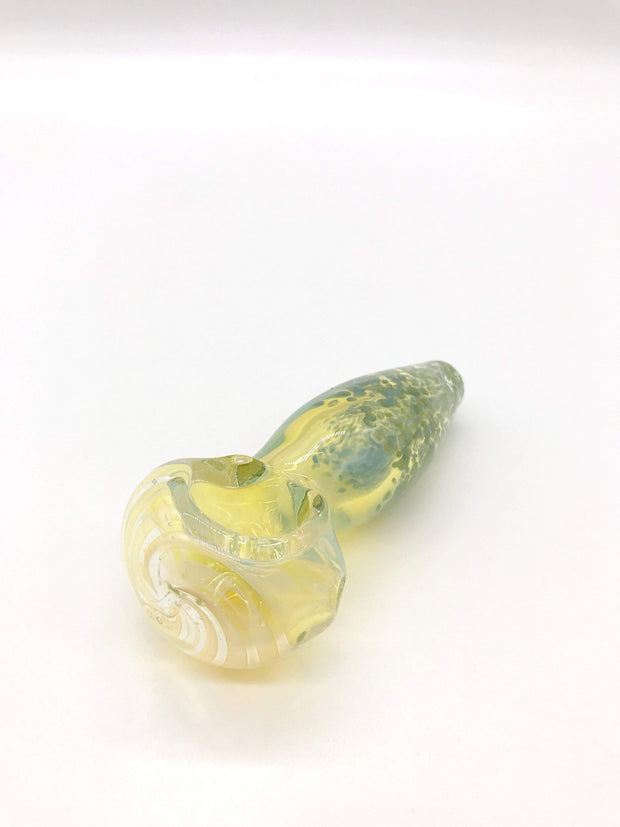 Smoke Station Hand Pipe Green Speckled color spoon hand pipe