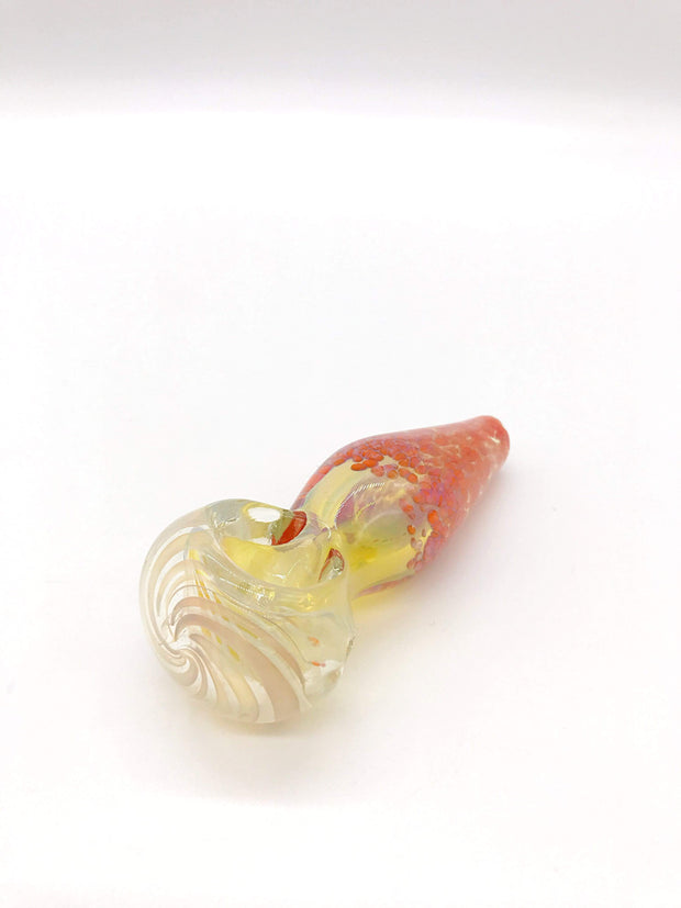Smoke Station Hand Pipe Red Speckled color spoon hand pipe