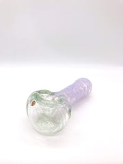 Smoke Station Hand Pipe Purple-Green Speckled Spoon with Frit Hand Pipe