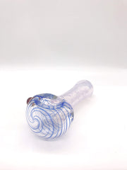 Smoke Station Hand Pipe Purple Speckled Spoon with Frit Hand Pipe