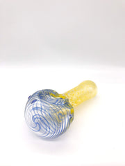 Smoke Station Hand Pipe Yellow Speckled Spoon with Frit Hand Pipe