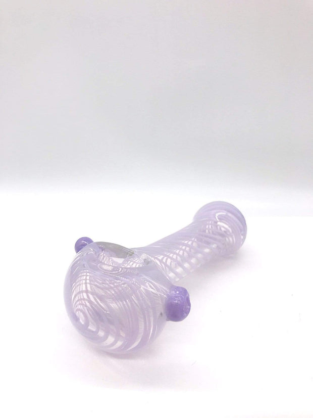 Smoke Station Hand Pipe Purple Spiral ribbon style spoon hand pipes