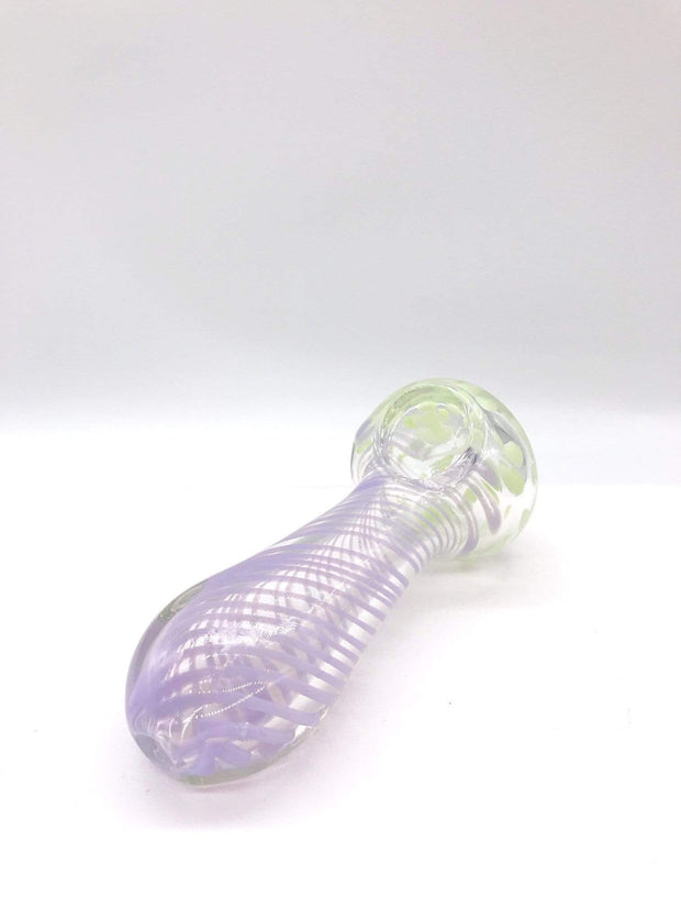 Smoke Station Hand Pipe Spotted Spoons with a swirl and a flat mouthpiece