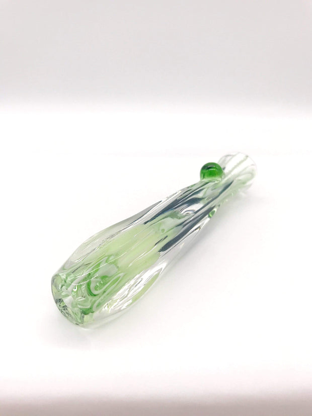 Smoke Station Hand Pipe Green Square Cut Inside-Out Chillum