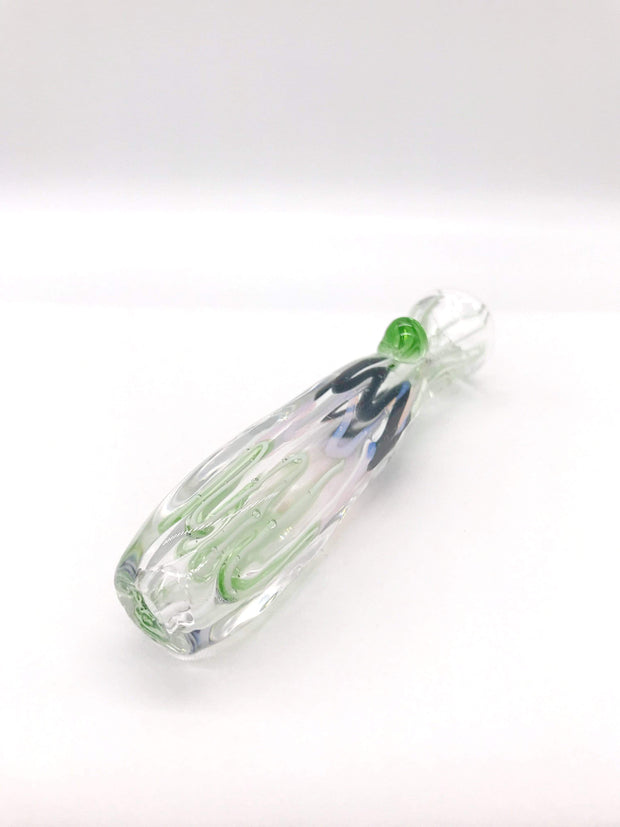 Smoke Station Hand Pipe Pink Square Cut Inside-Out Chillum