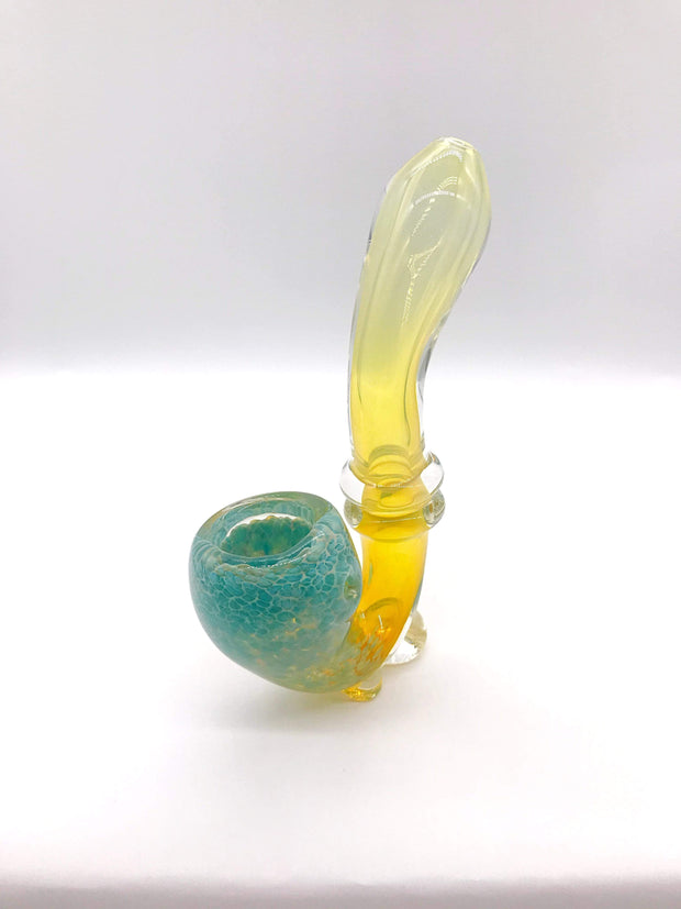 Smoke Station Hand Pipe Teal Stand-Up Fumed Mini Sherlock Hand Pipe