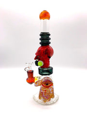 Smoke Station Water Pipe Tattoo Glass Heady American Devil with Perc