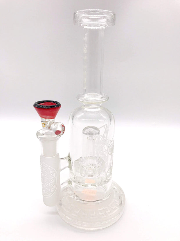 Smoke Station Water Pipe Clear Tattoo Glass Thick Sandblasted Rig