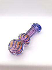 Smoke Station Hand Pipe Pink-Purple The Circus Inside Out Striped Chillum