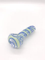 Smoke Station Hand Pipe Blue-Mint Thick American color wrapped spoon