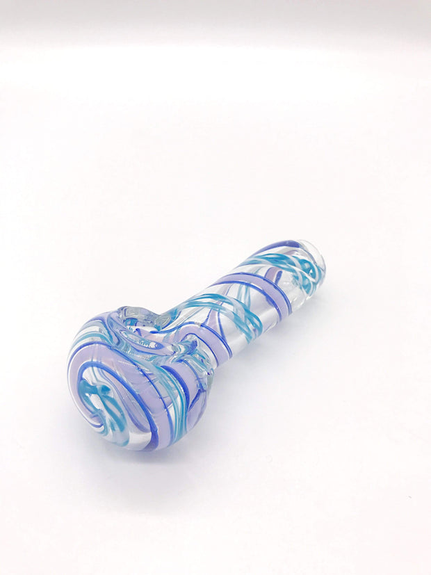 Smoke Station Hand Pipe Teal Thick American color wrapped spoon