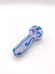 Smoke Station Hand Pipe Thick American Spoon With Blue Patterns
