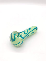 Smoke Station Hand Pipe Green Thick American Spoon With Blue Patterns