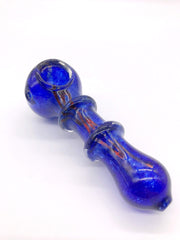 Smoke Station Hand Pipe Blue Thick Blue Spoon with Ridges Hand Pipe