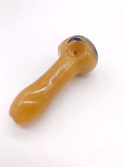 Smoke Station Hand Pipe Thick Caramel Spoon with Blue Stripe Hand Pipe