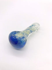 Smoke Station Hand Pipe Blue Thick Clear Spoon with Blue Bowl Hand Pipe