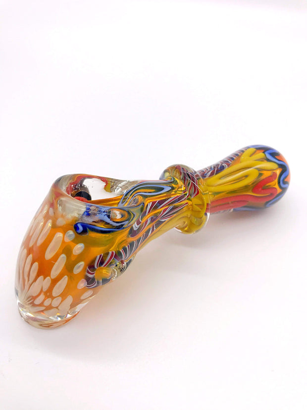 Smoke Station Hand Pipe Colorful Thick Colorful Spoon with Linework Hand Pipe