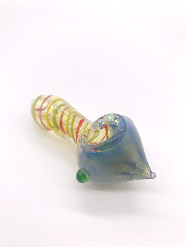 Smoke Station Hand Pipe Blue Thick Colorful Spoon with Spiky Tip Hand Pipe
