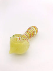 Smoke Station Hand Pipe Yellow Thick Colorful Spoon with Spiky Tip Hand Pipe