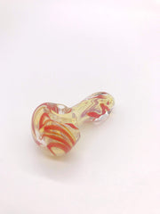 Smoke Station Hand Pipe Red Thick Fumed Spoon with Blue and Yellow Stripe Hand Pipe