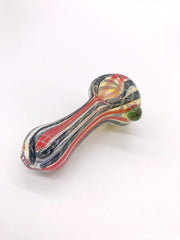 Smoke Station Hand Pipe Green-Bubble Thick Fumed Spoon with Red and Blue Ribbon Hand Pipe