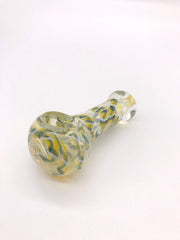 Smoke Station Hand Pipe Green Thick Fumed Spoon with Red Multicolored Ribbon Hand Pipe