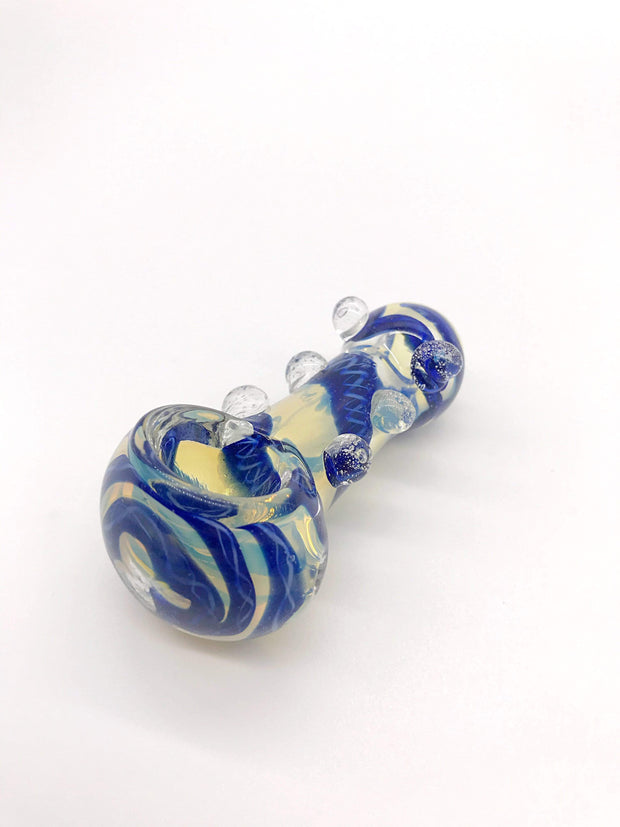 Smoke Station Hand Pipe Thick Fumed Spoon with Ribbon and Texture Hand Pipe