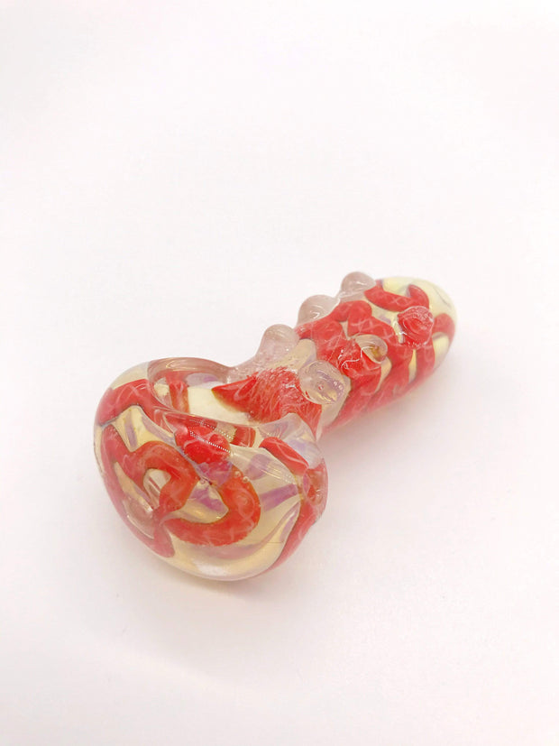 Smoke Station Hand Pipe Thick Fumed Spoon with Ribbon and Texture Hand Pipe