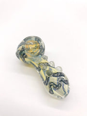 Smoke Station Hand Pipe Gray Thick Fumed Spoon with Ribbon and Texture Hand Pipe