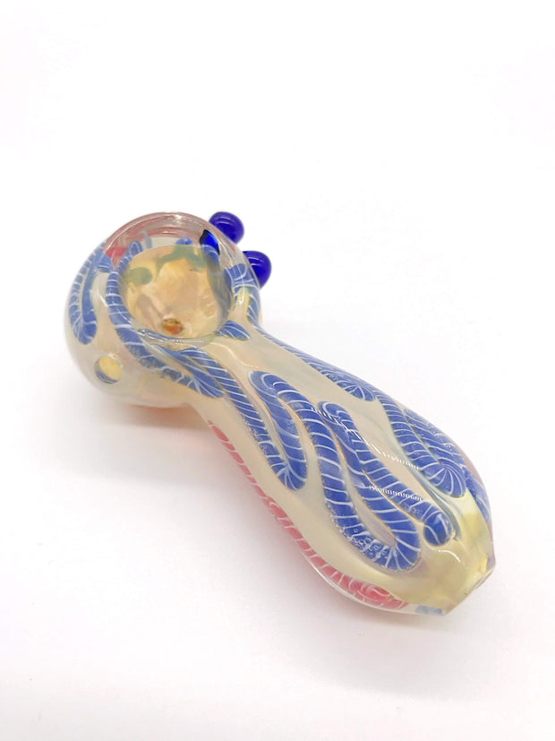 Smoke Station Hand Pipe Thick Fumed Spoon with Ribbon Hand Pipe