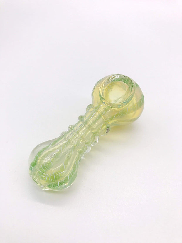 Smoke Station Hand Pipe Thick Fumed Spoon with Ridged Neck and Flat Mouthpiece Hand Pipe
