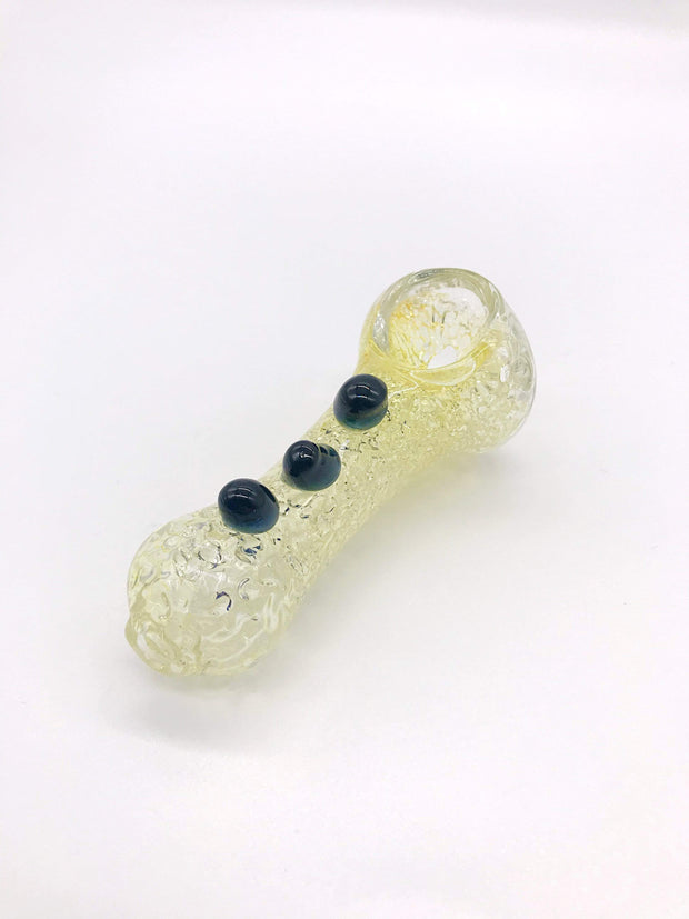 Smoke Station Hand Pipe Thick Fumed Water Crystal Spoon with Blue Dollops Hand Pipe