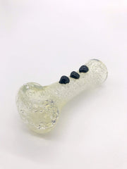 Smoke Station Hand Pipe Thick Fumed Water Crystal Spoon with Blue Dollops Hand Pipe