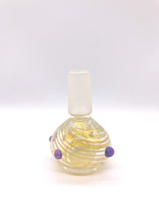 Smoke Station Waterpipe Bowl Purple Thick Fumed Waterpipe Bowl with Linework Fuming - 14mm