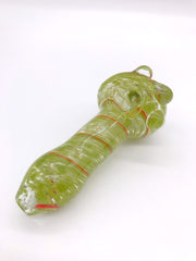 Smoke Station Hand Pipe Thick Green Spoon with Lines Hand Pipe