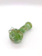 Thick Green Spoon with Lines Hand Pipe
